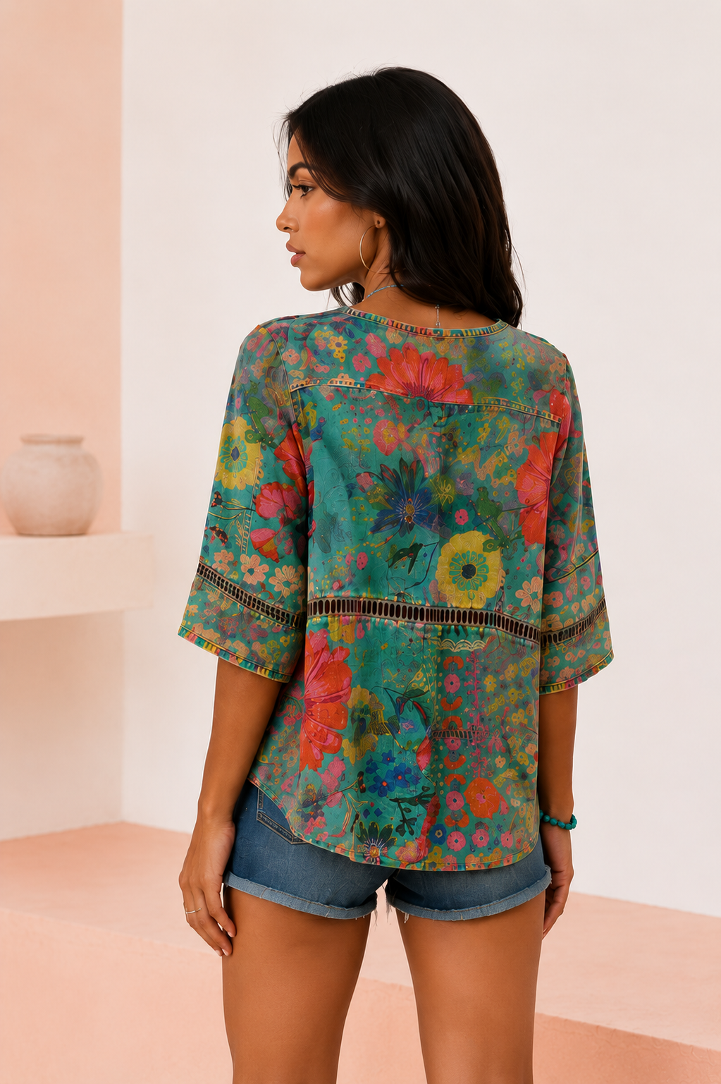 Maria | Blusa vintage con estampado floral