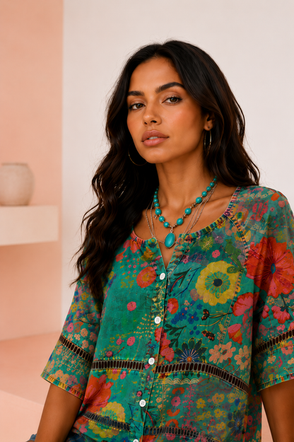 Maria | Blusa vintage con estampado floral