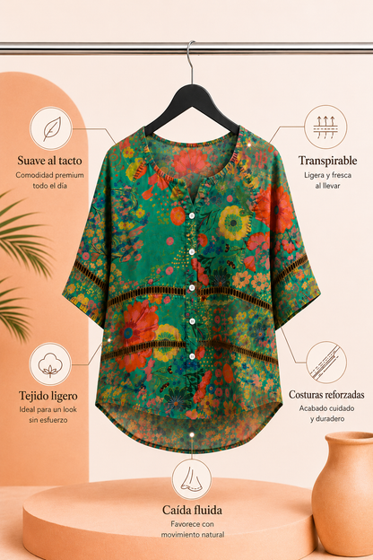 Maria | Blusa vintage con estampado floral