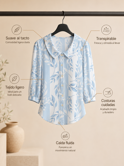 Camilla | Blusa informal con estampado de hojas