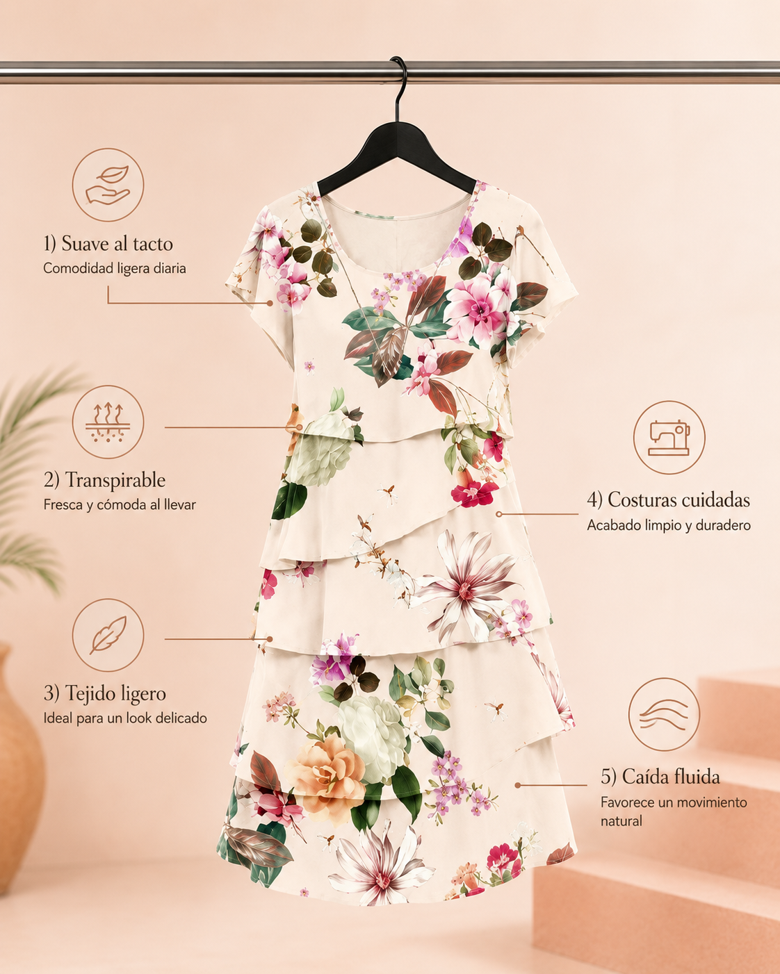 Lucia | Vestido elegante y vaporoso de Mujer