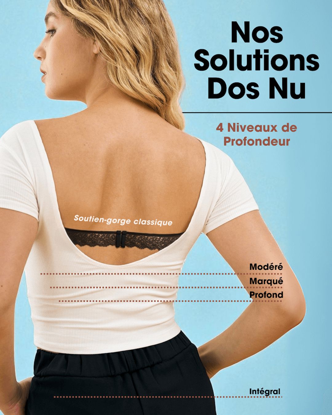 Luz | Sujetador invisible con espalda descubierta, efecto push-up y multiposición